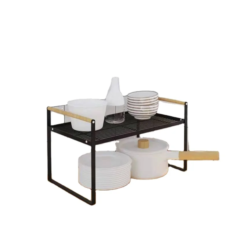 
Kitchen Layered Shelving Cabinet Isolation Double Dish Rack Condiment Storage Table Storage Rack 