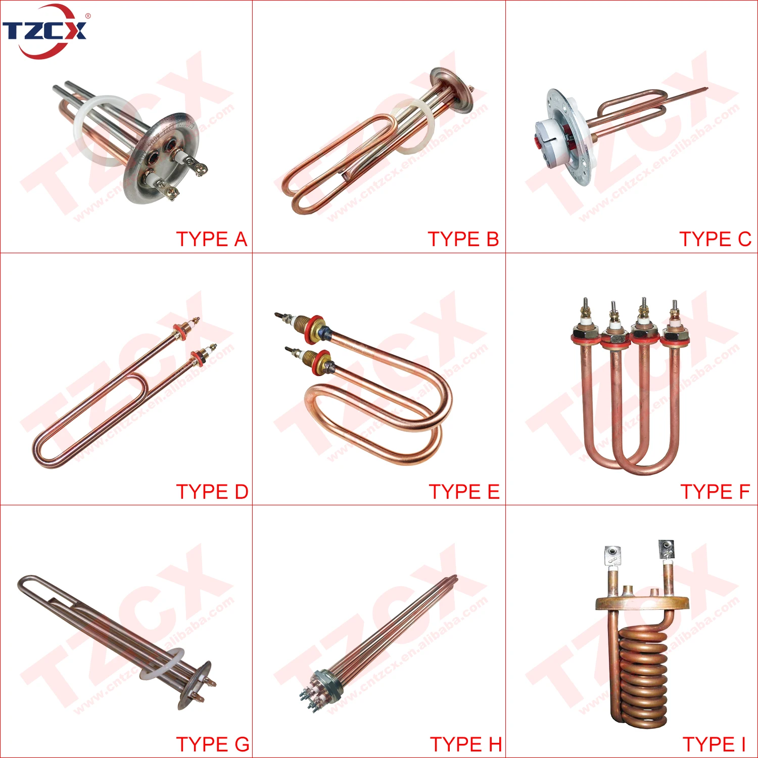 electric tubular water heating element for water heater