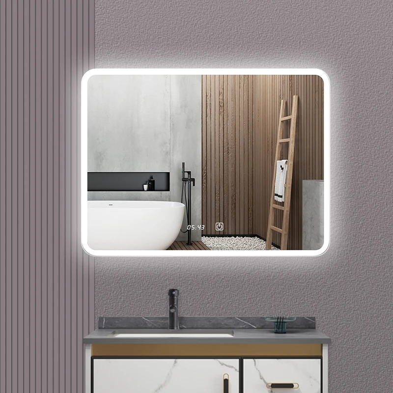 Декоративное зеркало с подсветкой, настенное зеркало с сенсорным датчиком и светодиодной подсветкой