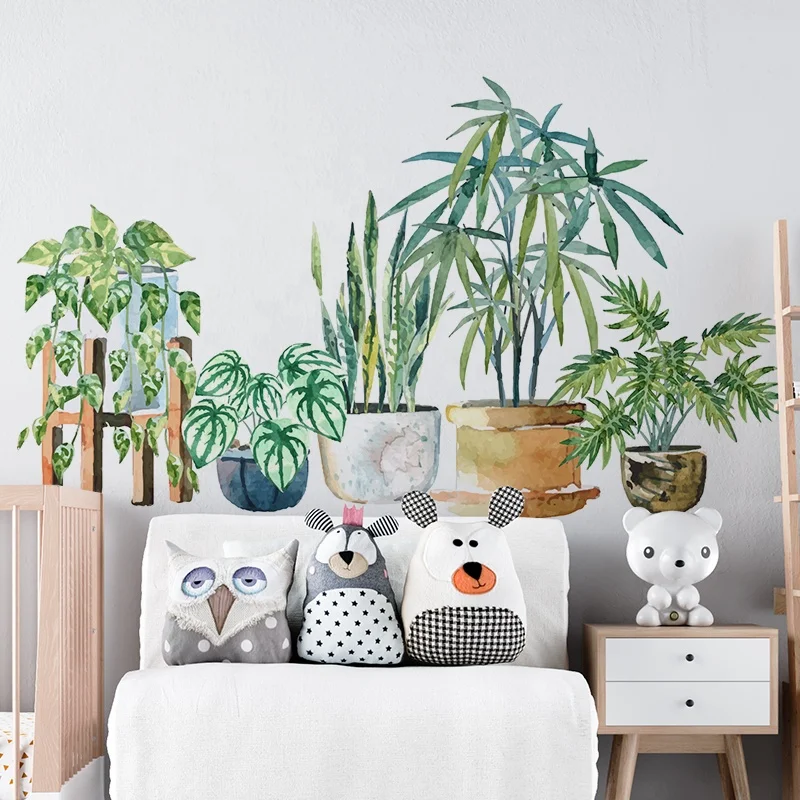 Nature View Plant Wallpaper Decoration PVC Sticker Kids Manufacture Home Decor Custom Wall Vinyl Decals For Children Bedroom