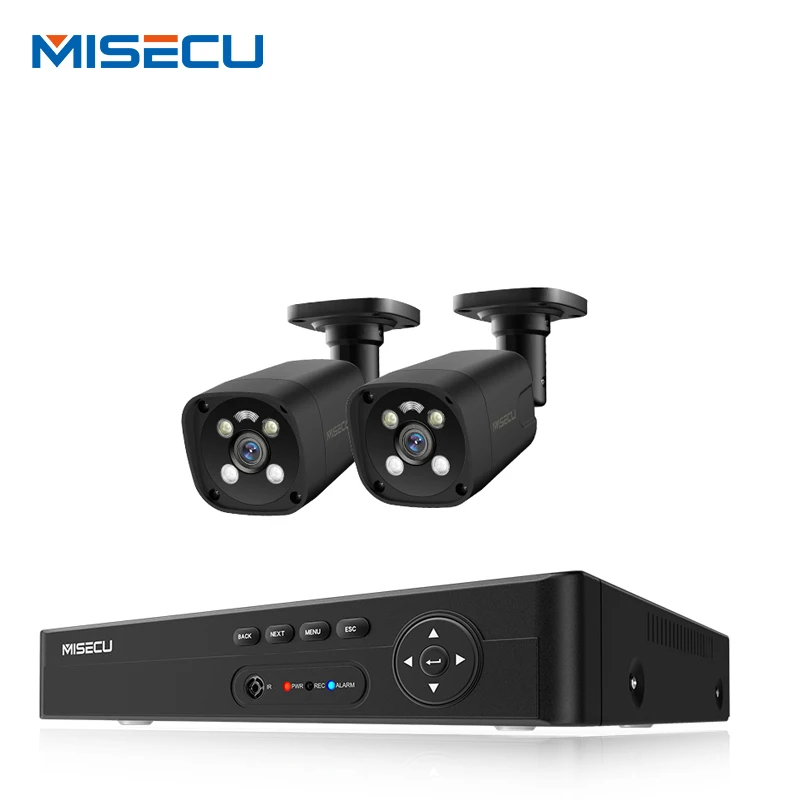 Misecu Hd 8Ch 5Mp Cctv Poe Camera Nvr Kit Home H.265 Двусторонняя аудиосвязь Ip-камера система видеонаблюдения