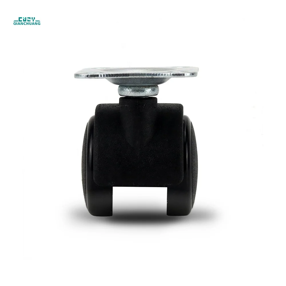 Mini 1.2 inch small twin wheel flat caster wheels furniture castor for carpet furniture