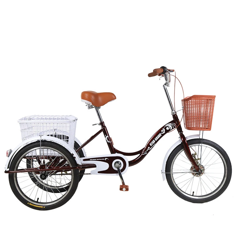 
20inch High carbon steel Pedal cargo tricycle with seat for adults 