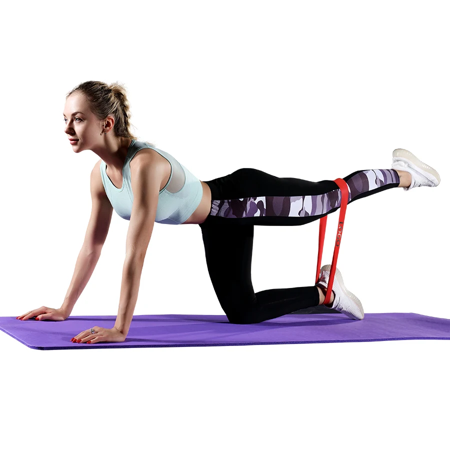 Latex Exercise Custom Printed 5 Level Resistance Loop Glitter Shiny Logo Custom Fitness Mini Expander Rubber  Bands