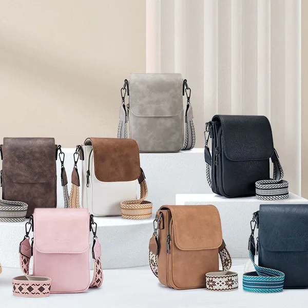 Fashionable Portable Crossbody Phone Bag with Multiple Pockets and Card Slots Adjustable Shoulder Strap