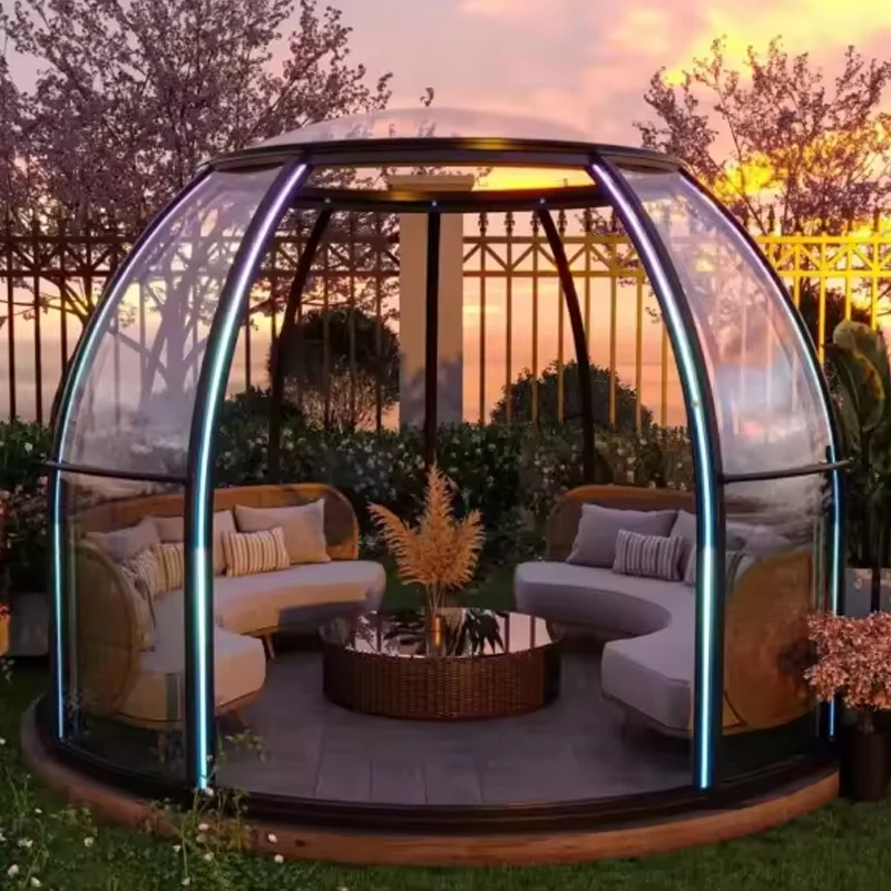 UNIFIVE Glamping Outdoor bubble Dome House Easy Assemble Popular Sliding Door Transparent PC Camping Dome camper Tent Pod