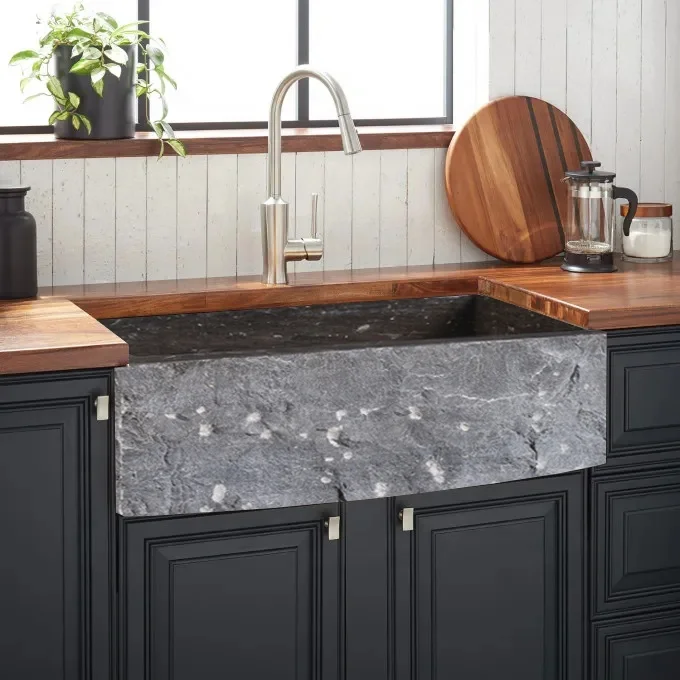 Aquarius 24 Inch Modern American Standard Black Top Farmhouse Rectangular kitchen sink Stone Kitchen Farmhouse basin sink