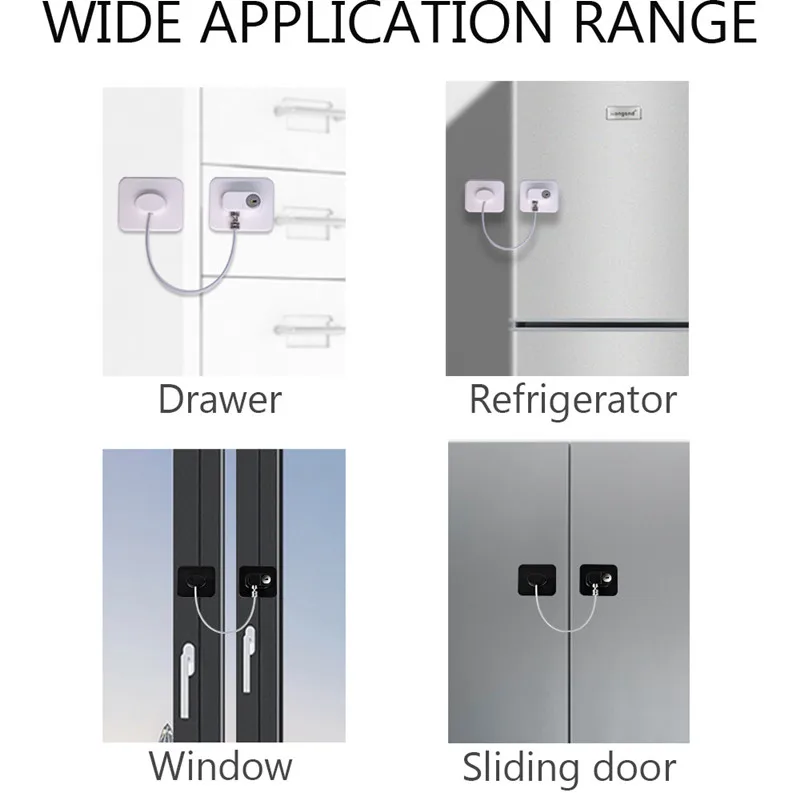 Used in Refrigerator Windows Etc Refrigerator Lock,Cabinet Locks with Keys, Mini Fridge Locks for Kids