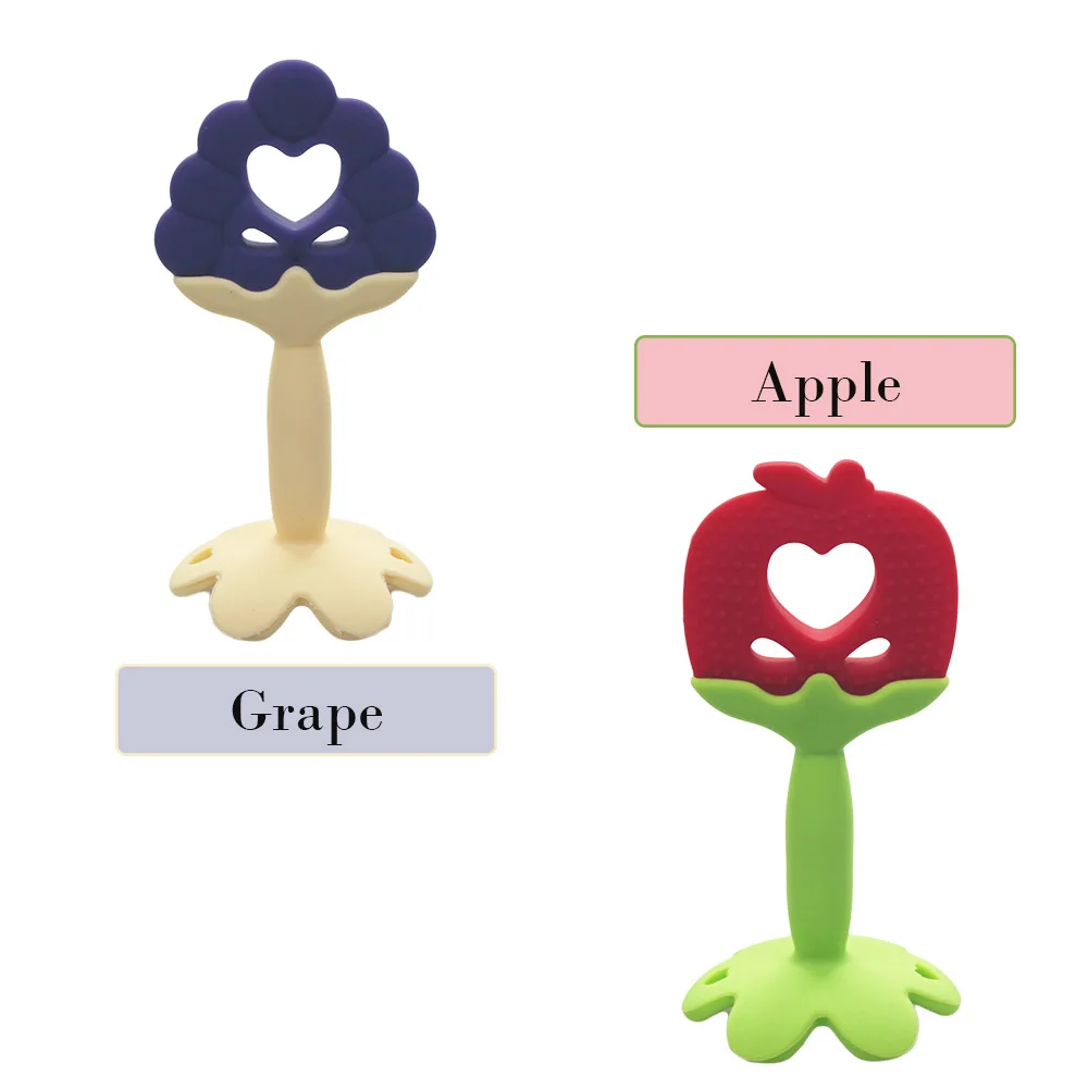 Food Grade BPA Free Wholesale Teething Chew Nursing Play Toy Fruit Silicone Baby Teether