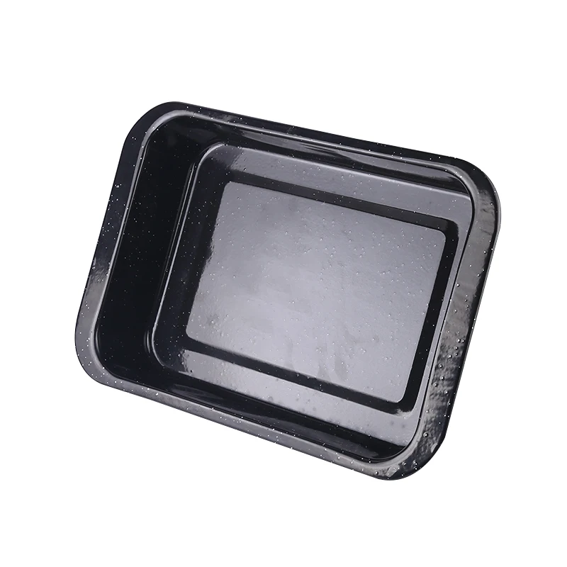 Black enamel baking microwave oven available metal baking tray pan good sale baking pan square