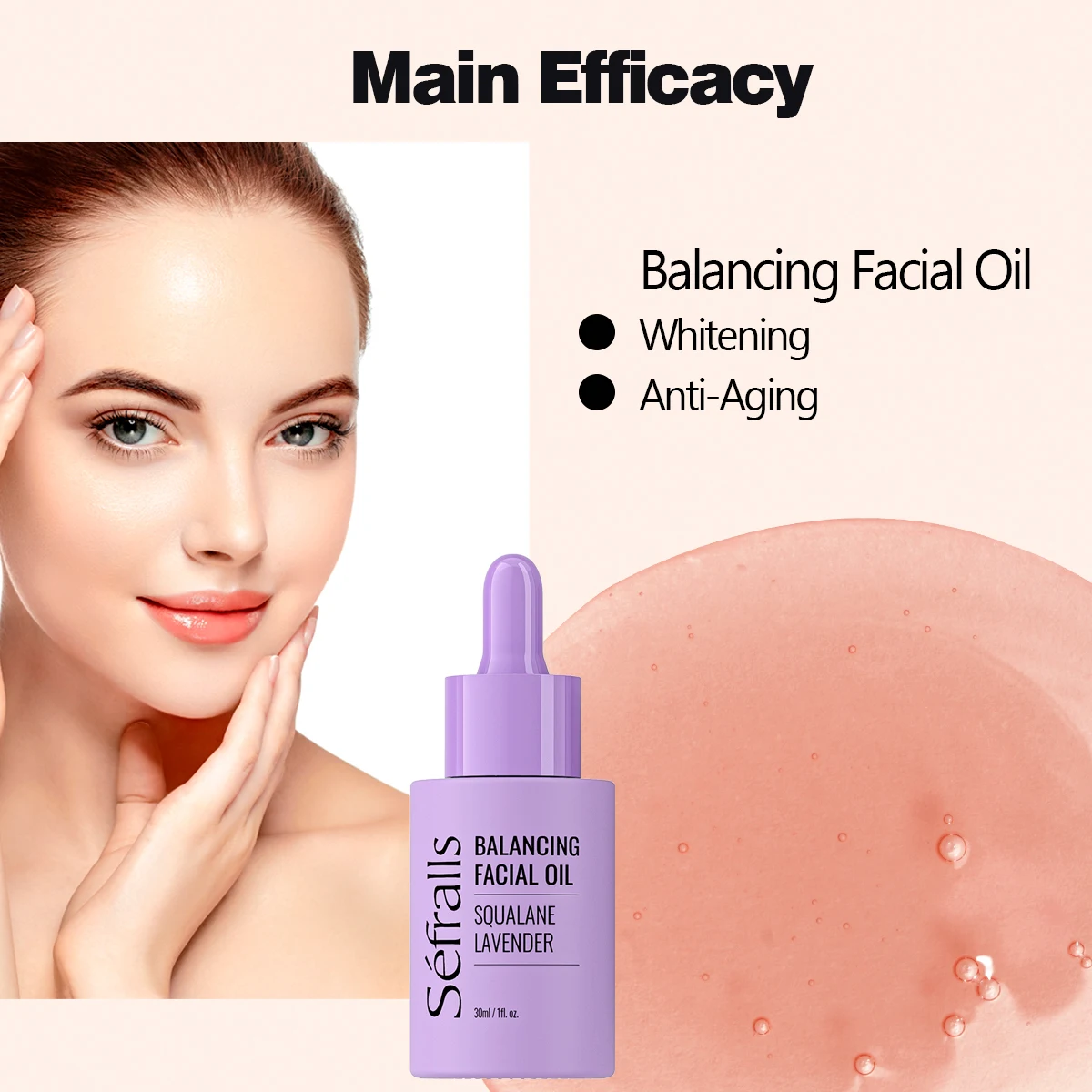 Wholesale custom private label Lavender Essential Facial Oil Soothing Plant Extract Massage Moisturizing Skincare Serum 30ml