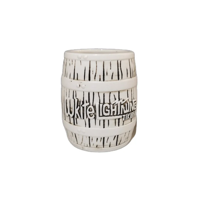 Personalized Coconut  Shaped Ceramic Tiki Mug Cocktail Bar Cup
