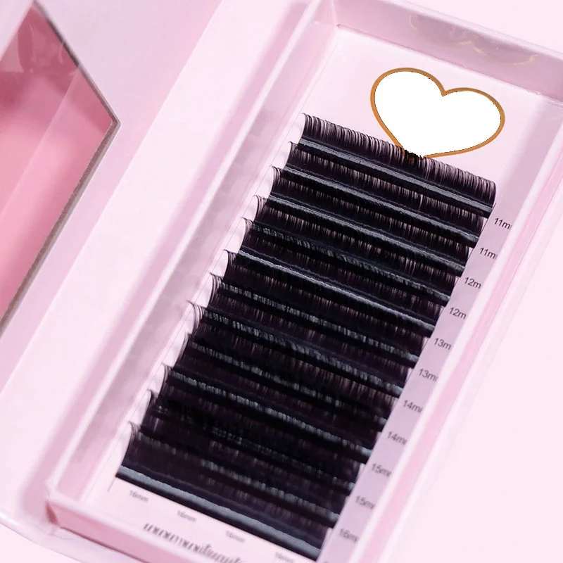 Wholesale fan false eyelashes extension silk mate black volume eyelash extensions private label lash extension supplies
