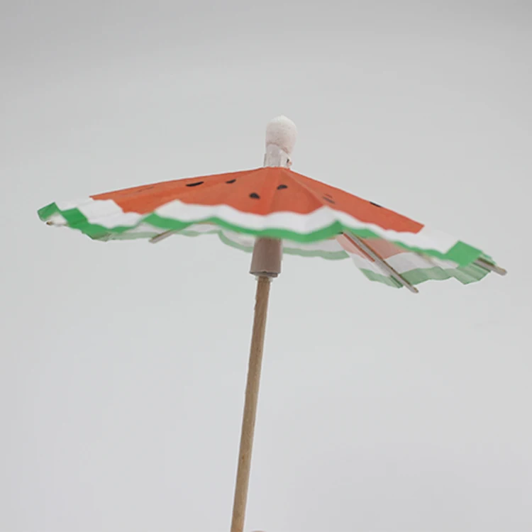 High Quality Disposable Eco-friendly Disposable Umbrella Pick Small Cocktail Umbrella Pick Cheap Fruit Cocktail Pick