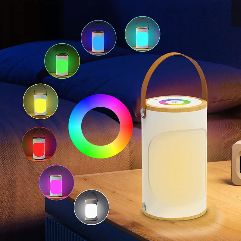 New Product Idea 2025 USB Charging LED Night Light RGB 360 Palette Customization Brightness Adjustment Decorative Table Lamp