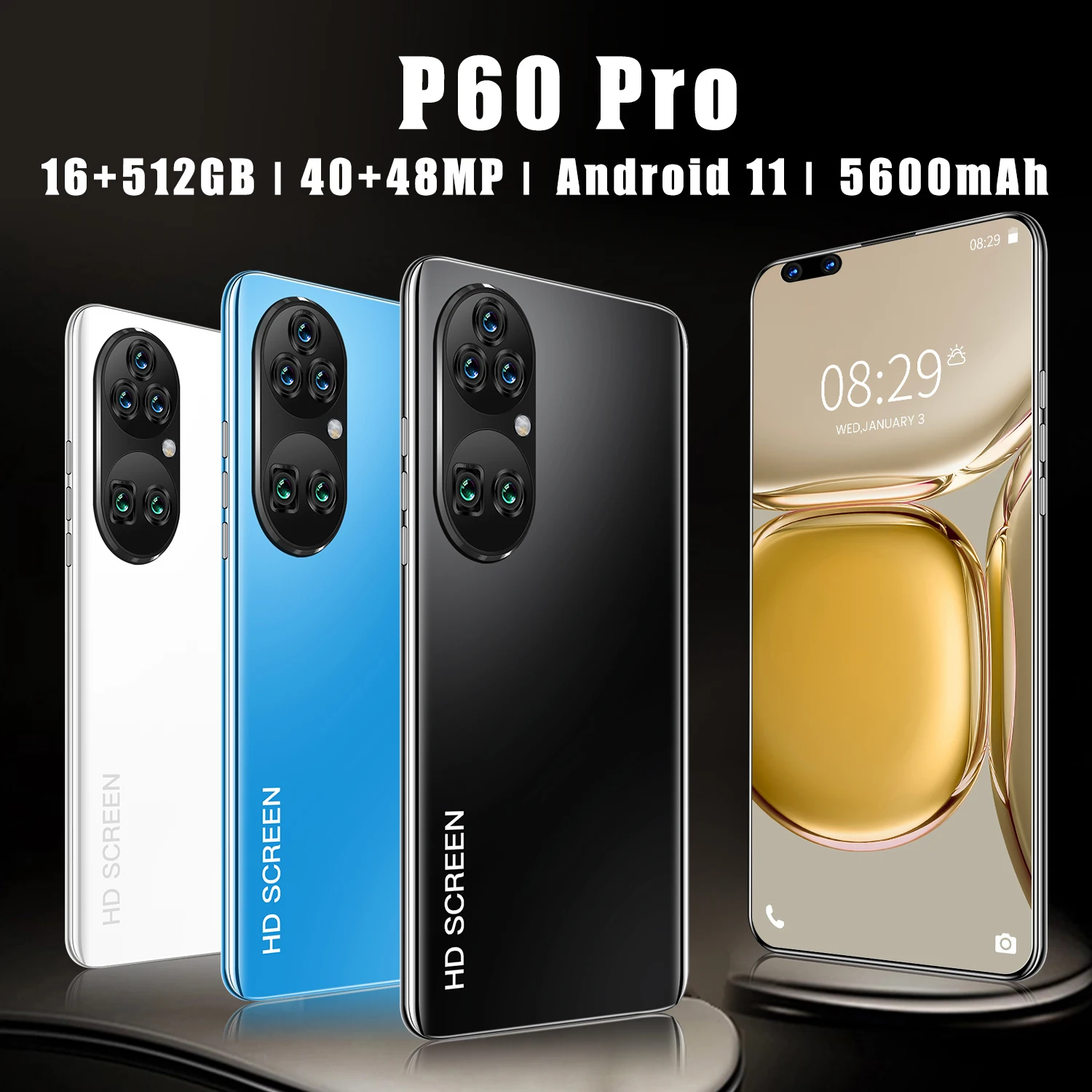2022 Mart Phones P60 Pro 7.8inch 16GB Android Phone 4g/5g Cell mobile phone for Students
