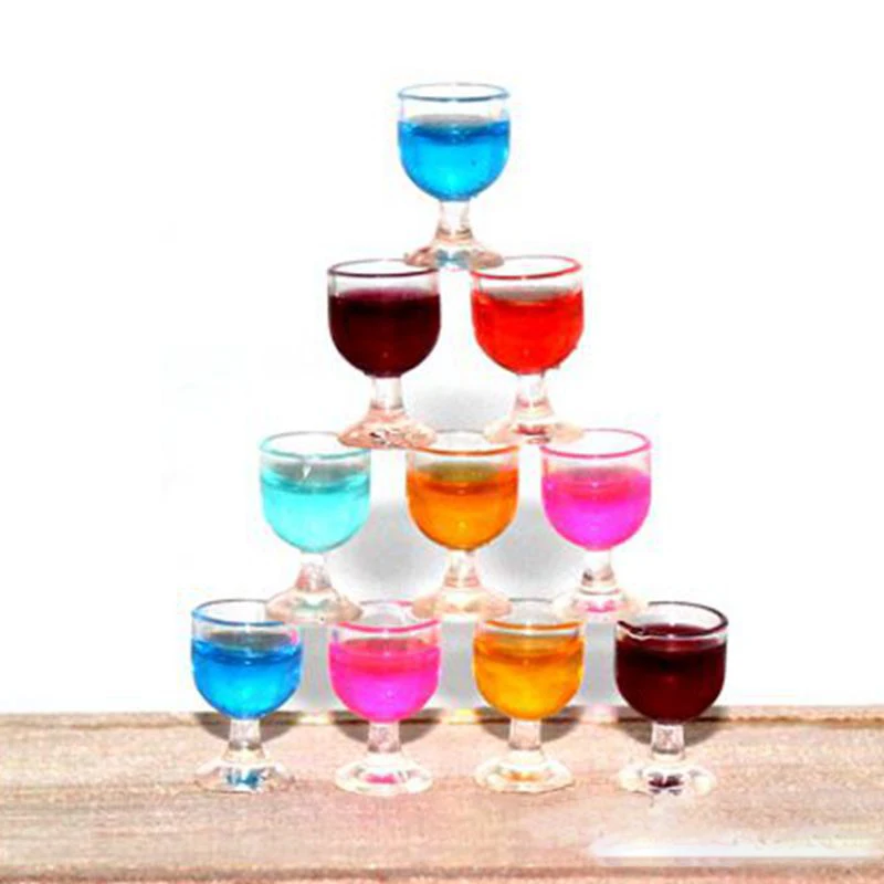 Newest 1:6 1:12 scale dollhouse Simulation food miniature mini beer glass red wine glass toy for doll house Accessories