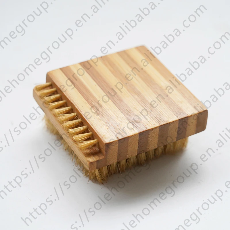 New design bamboo dry body brush with sisal hemp bristles for wet or dry brushing