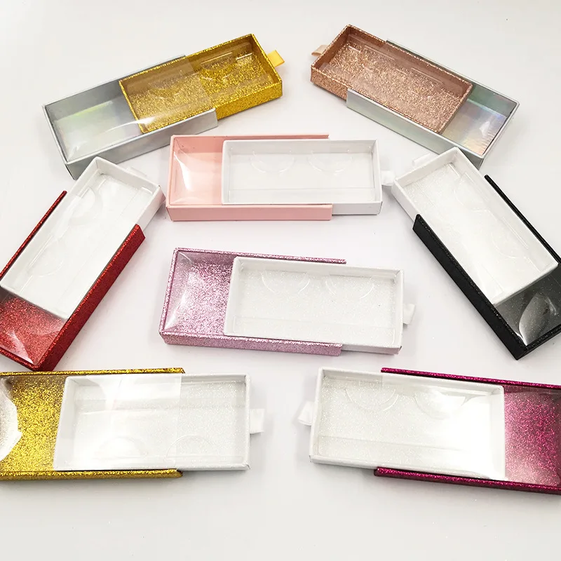 Rectangular Drawing Framed Box Transparent Window False Eyelashes Packaging Logo Print Box