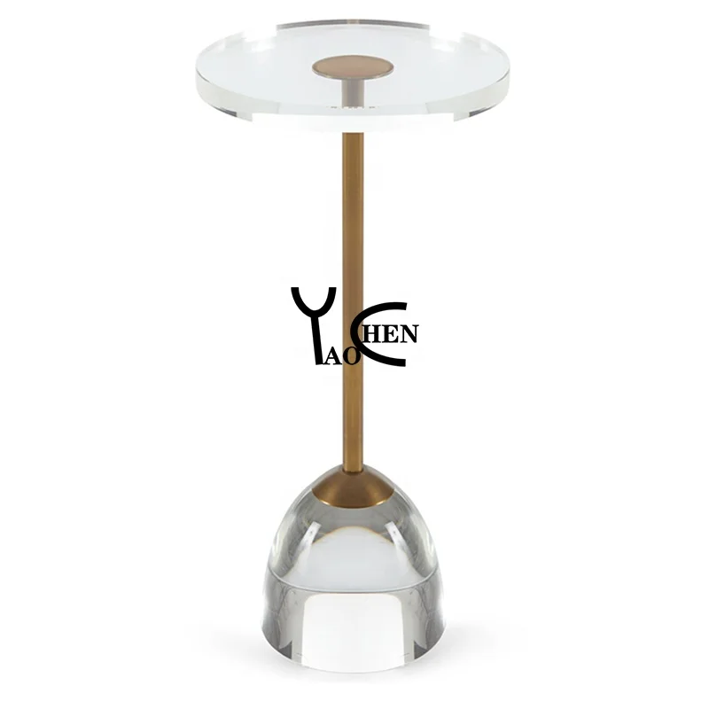guangzhou restaurant office one legged clear acrylic coffee round table