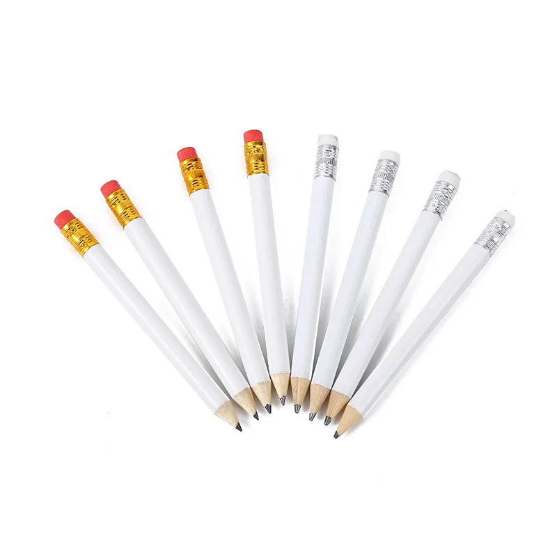 Wholesale  Price 3.5 Inch  Custom Logo Colorful Wooden Golf White Pencil With Eraser