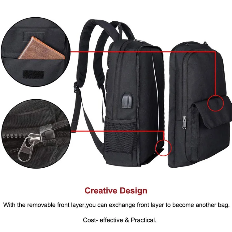 15.6 inch soccer school backpack laptop bag custom soccer backpack with usb charging port headphone jack