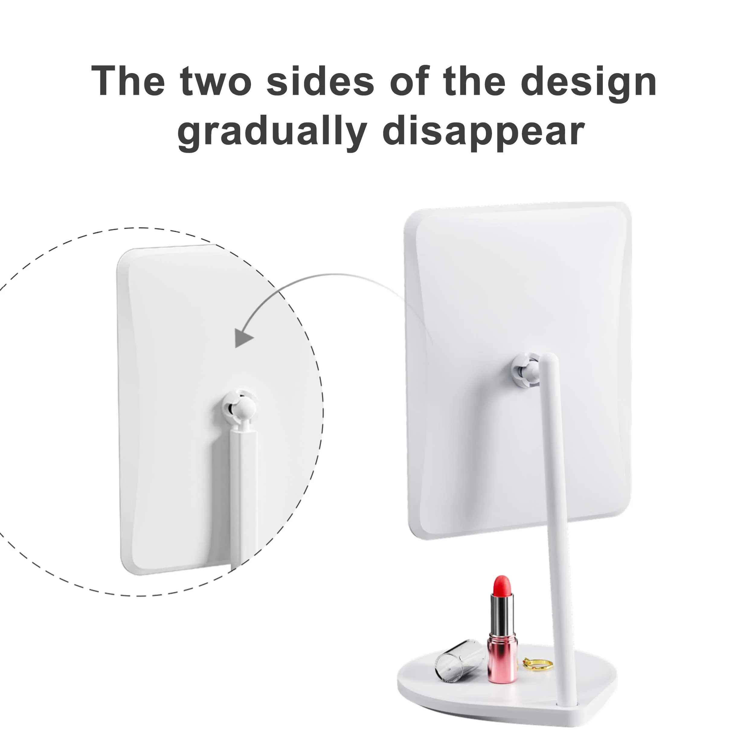 Wholesale White Custom Logo Factory Supply Portable Storage Cosmetic Make Up Adjustable Vanity With Table Makeup Tabletop Mirror