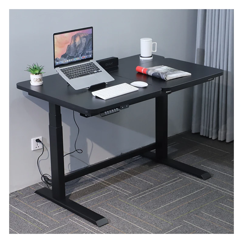 Modern Ergonomic Stand Up Desk With Tilting Function Electric Height Adjustable Standing Desk Frame Dual Motor For Drawing Study