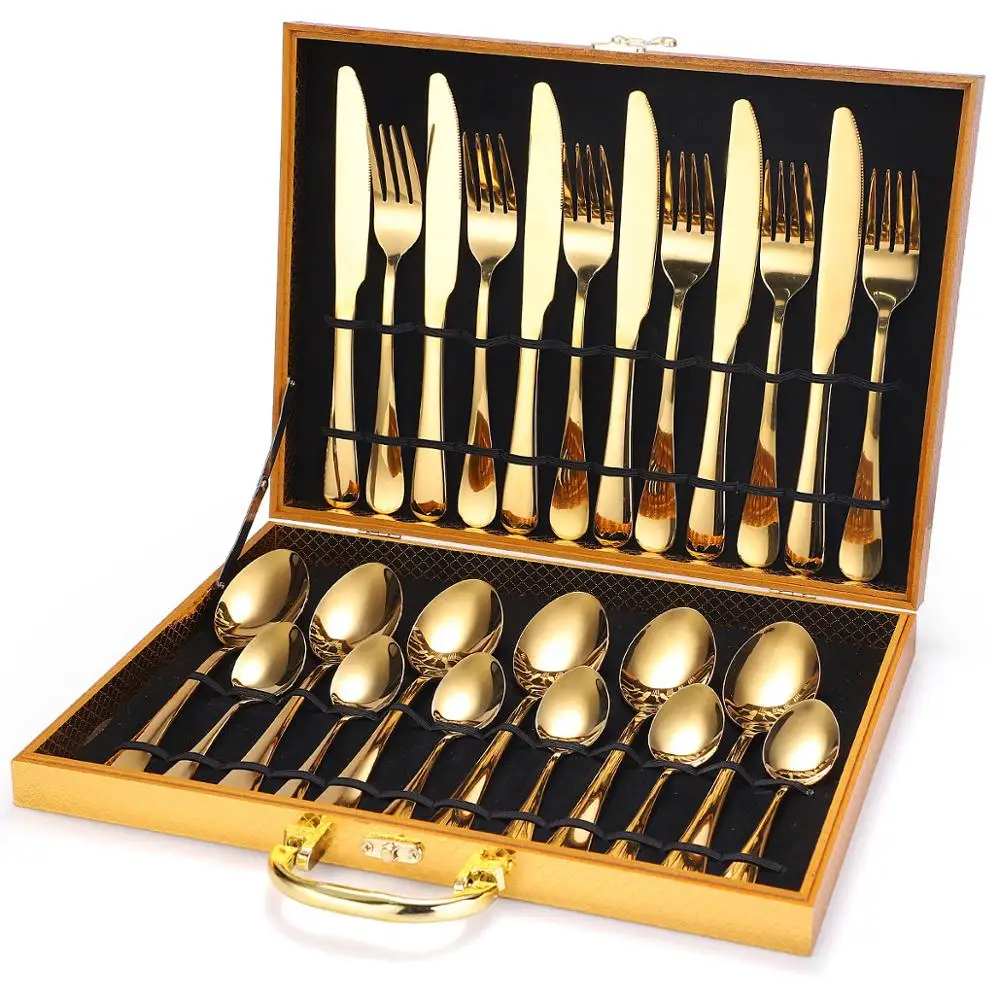 High Quality Gold Spoon and Fork Set Stainless Steel Cutlery Set