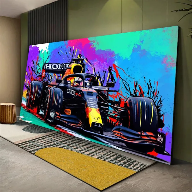 Гоночный F1 супер автомобиль современный поп Красочный холст Квадро домашний Декор картина настенные художественные плакаты