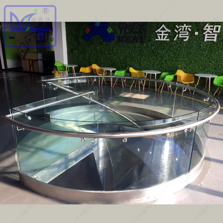 Glass stair LED stainless steel spiral staircase made in China-Maist