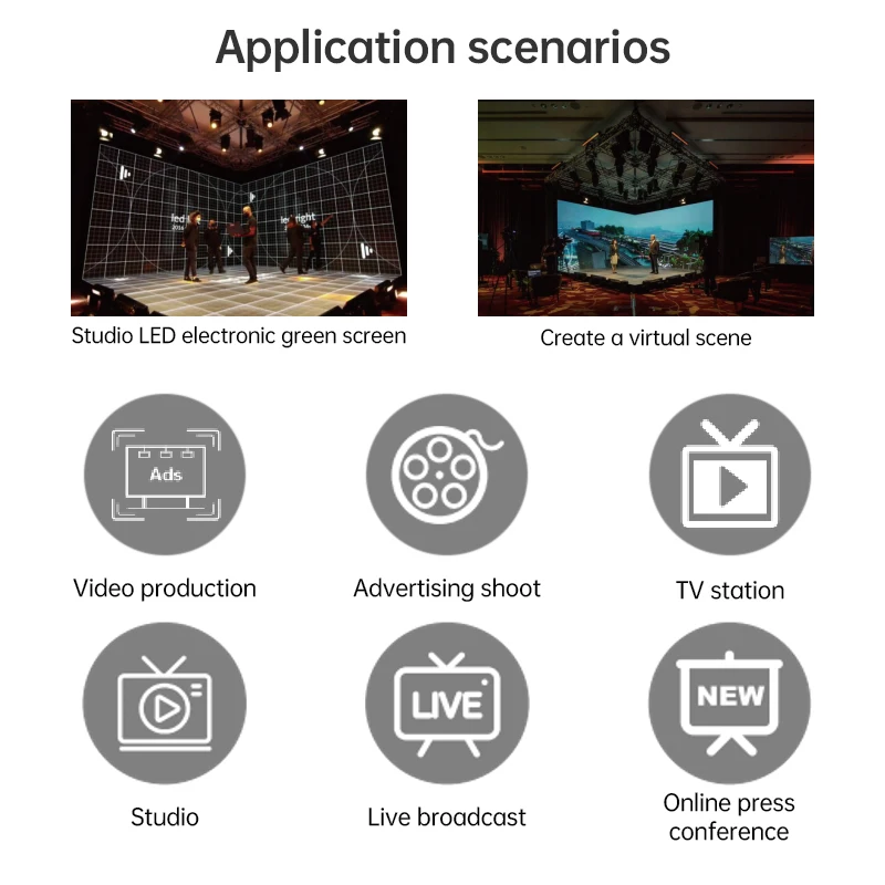 HD XR virtual immersive LED wall electronic green screen studio live streaming film shooting exhibition hall 5 sides cave