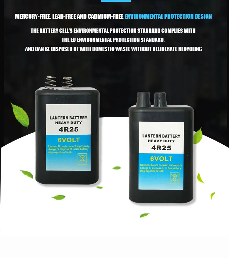 Lantern Battery Heavy Duty Primary 0% Mercury Cadmium Dry Carbon Zic Battery 6V 6 Volt 4R25 For Signal Light