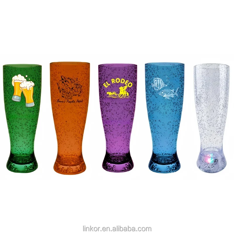 Billson Beer 350ml 500ml Plastic Amber Bottle Beer Customized LOGO Plastic Beer Cup