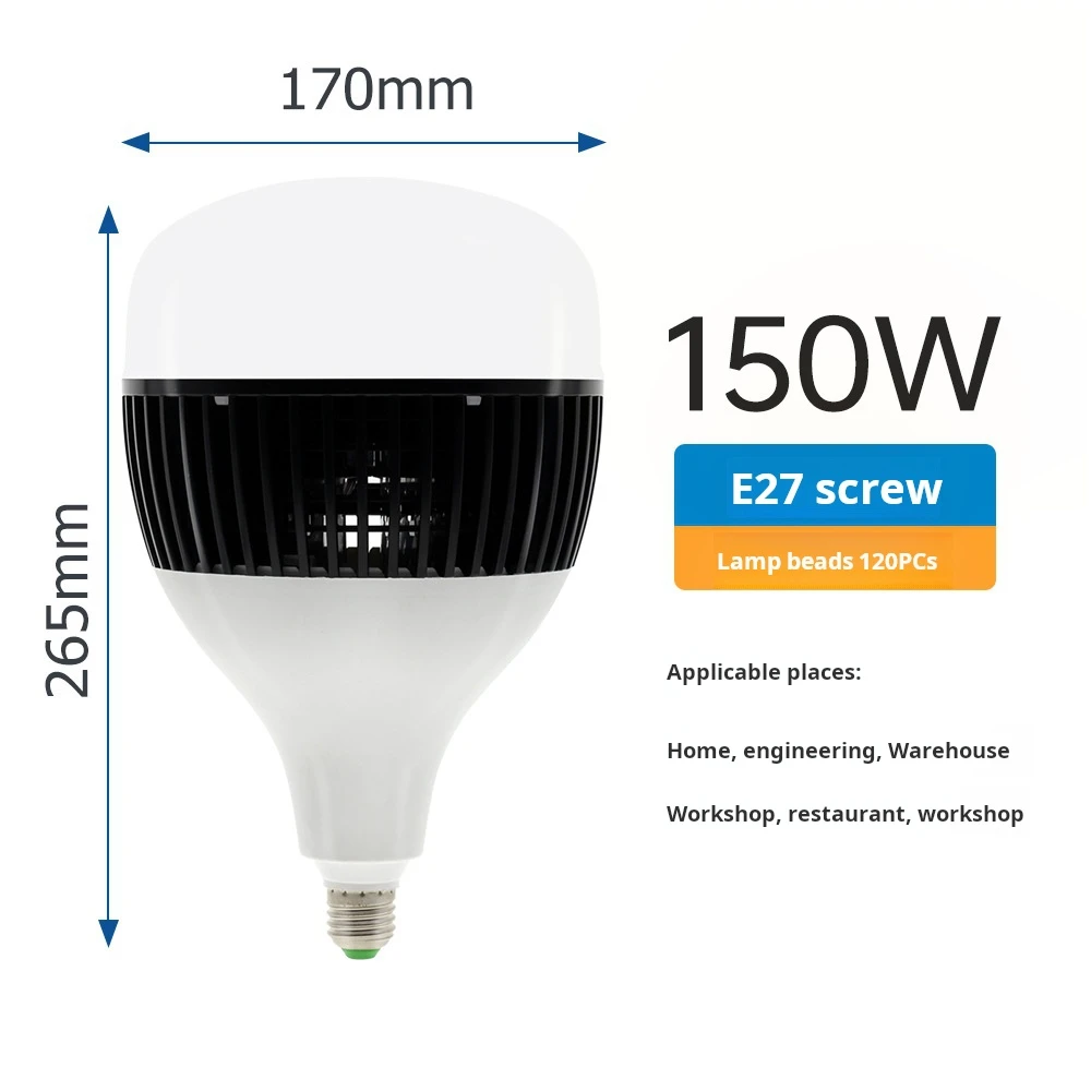 High Power LED Bulb,Daylight White 6500k LED High Watt Light Bulb Indoor Living Room Garage Warehouse Super Bright Lighting Lamp_9
