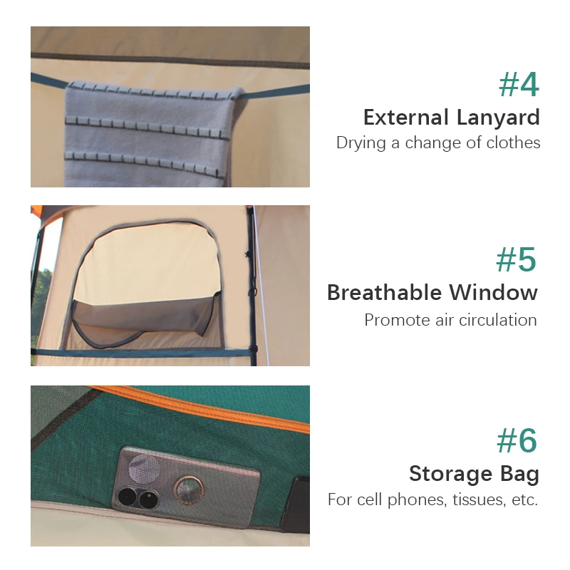 Portable Pop-Up Privacy Shower Tent with Oxford Fabric for Outdoor Camping Bathroom Toilet Changing Dressing Room Shelters