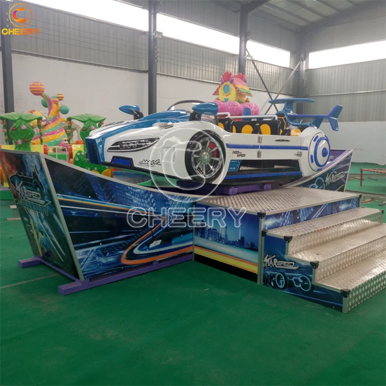 Double Wave Track High Speed Flying Car Amusement Park Rides Spin Children Flying Car