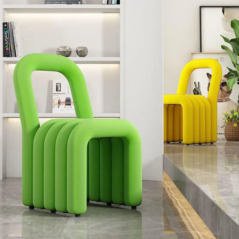 Creative Shaped Chair Leisure Backrest Velvet Living Room Side Shoe Changing Stool Simple Home Dining