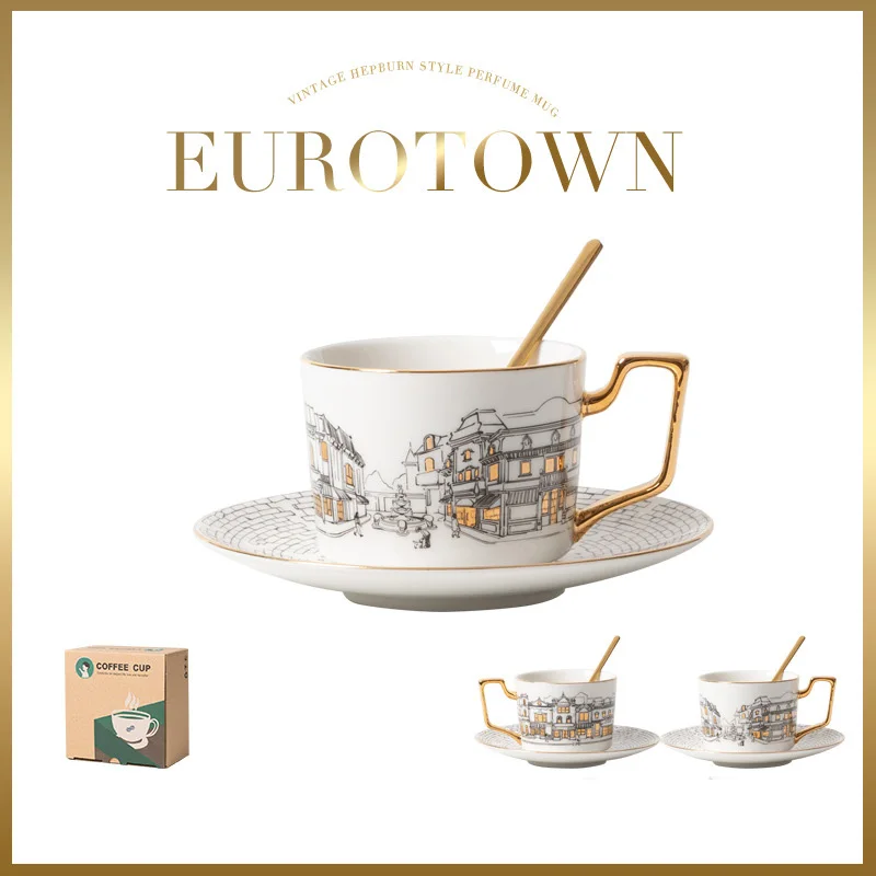 Custom City Ceramic Coffee Cup Wholesale France Paris Tourist Souvenir Mugs Country Style Design for Travel Drinking