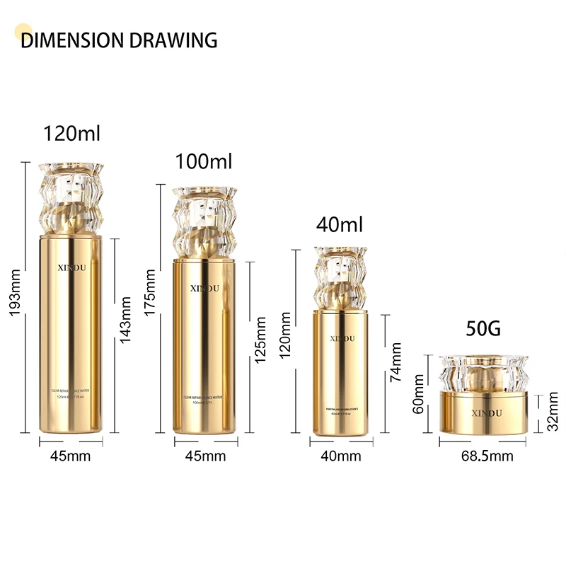 Wholesale Cosmetic Skincare Packaging Glass Makeup Bottle Set Cream Jar Luxury Custom Airless Lotion Pump Bottle For Cosmetic