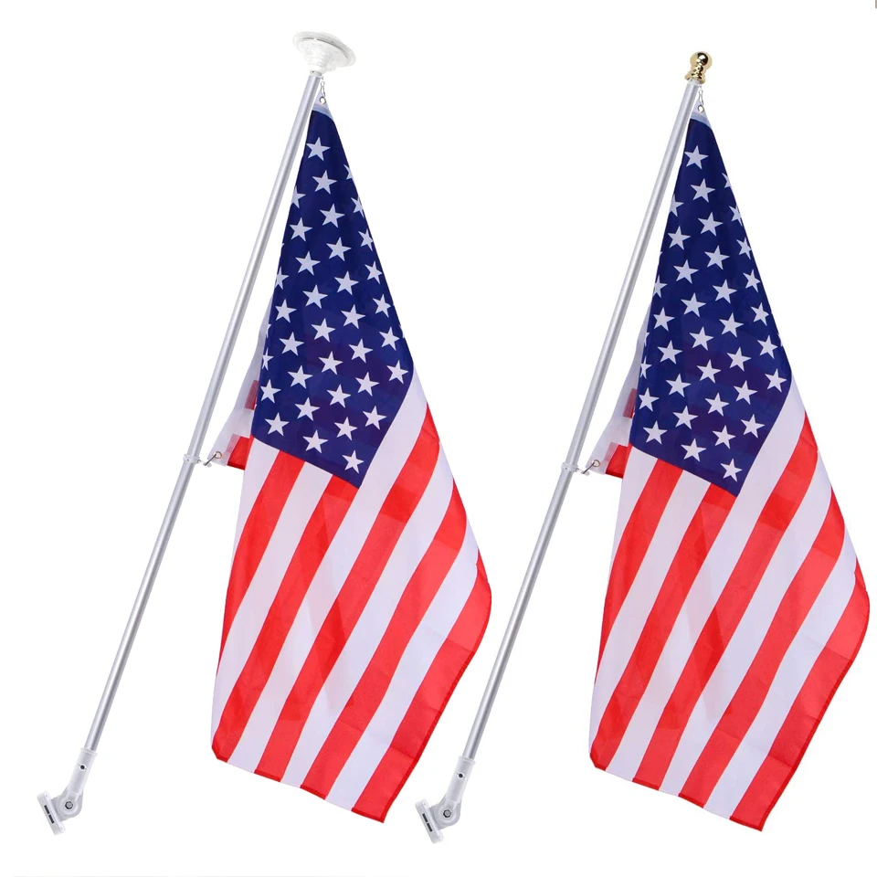 UFO Led Solar Powered Flagpole Light For 6Ft House Aluminium National Flag Pole Top Downlight With Auto On/Off Night Light