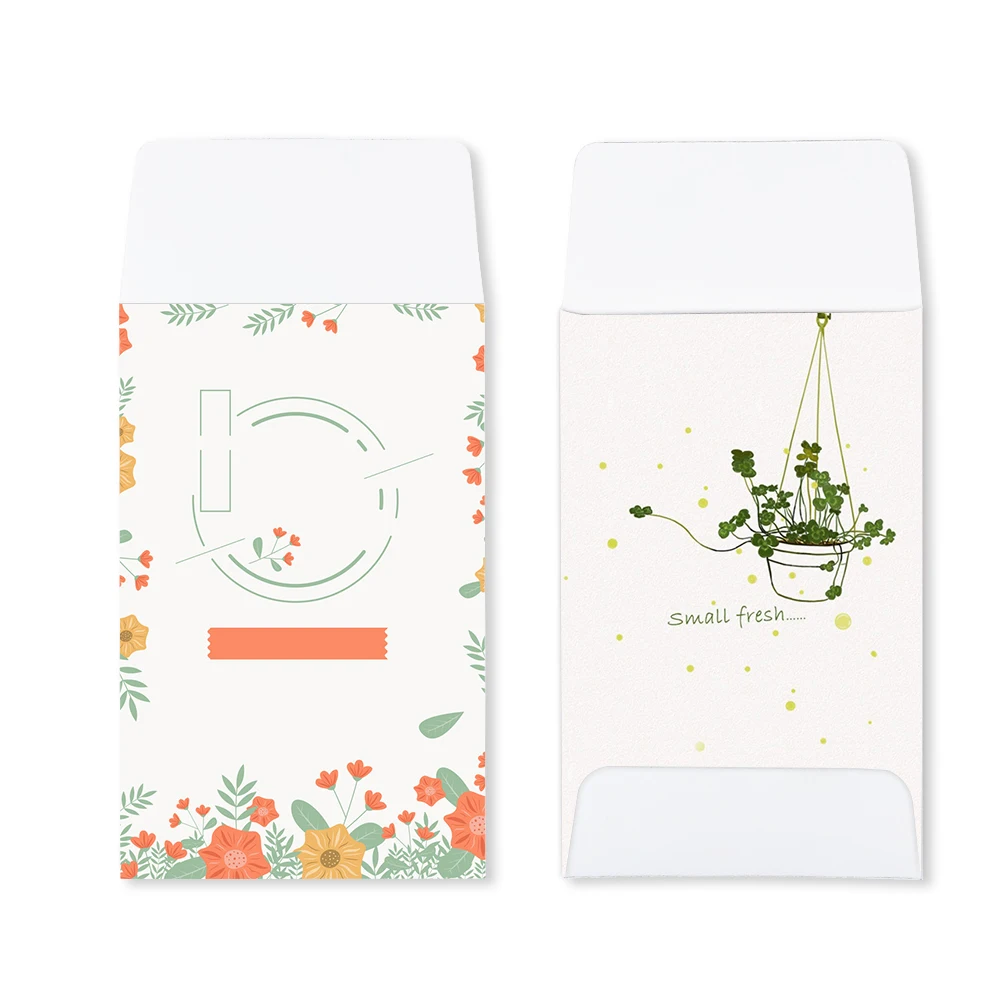 Custom gift card packaging coated paper envelope bag for seed packaging kraft paper coins envelopes