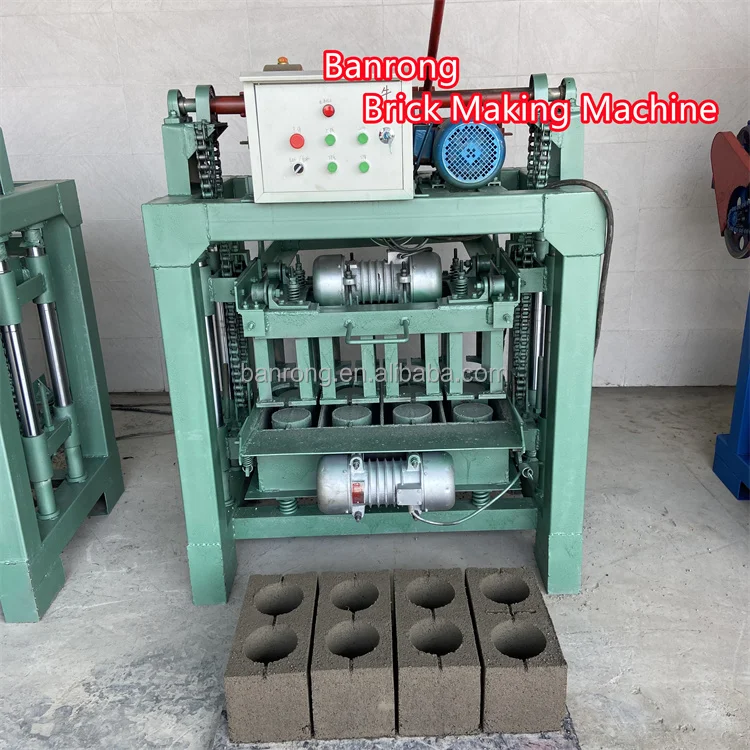 Semi-automatic production line brick making machine BR4-40 concrete cement hollow paver exported to South Sudan