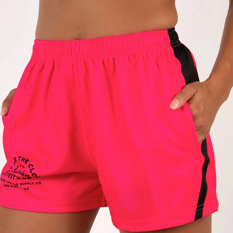 Sublimation 80s Retro Funny Truck Hot Training Rugby Trucker Nylon Classic Retro Funny Classic Work Hunting Rugby Footy Shorts