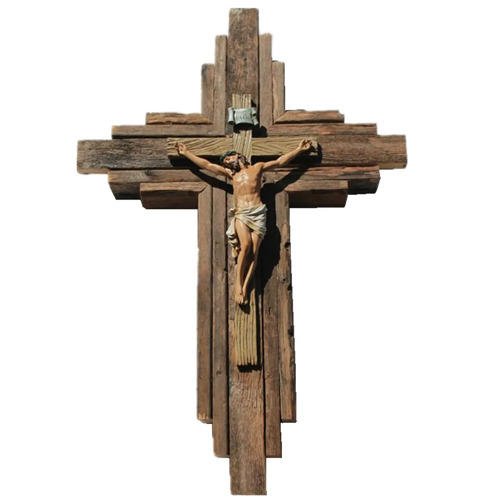 Home Decor Resin Cross Polyresin Classic Jesus Crucifix Cross Crucifix Gorgeous Rustic Wall Cross