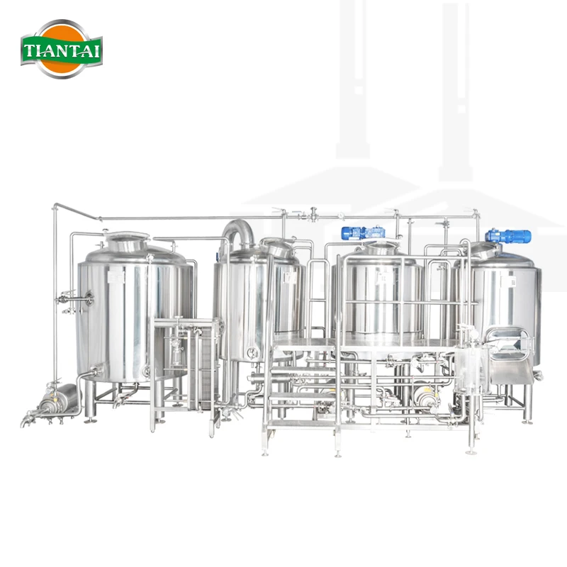500 Beer Brewing System Brewery Production Machine Mash Lauter Kettle Malt Mill Heat Exchanger CIP Fermentation Tank CO2 Filling