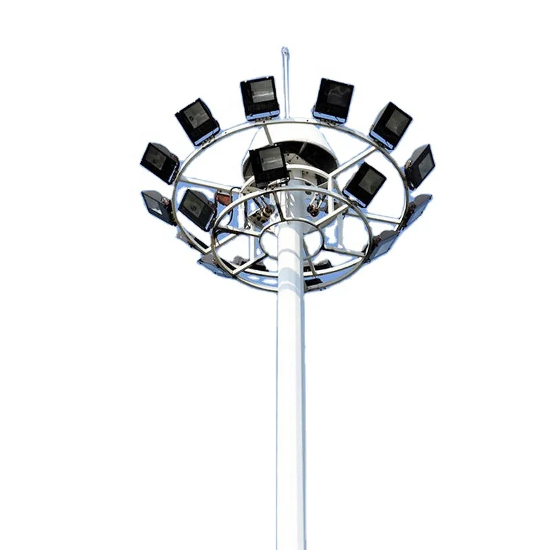 hot dip galvanized led airport high mast light with Lowering system 15m 30m 40m high mast light