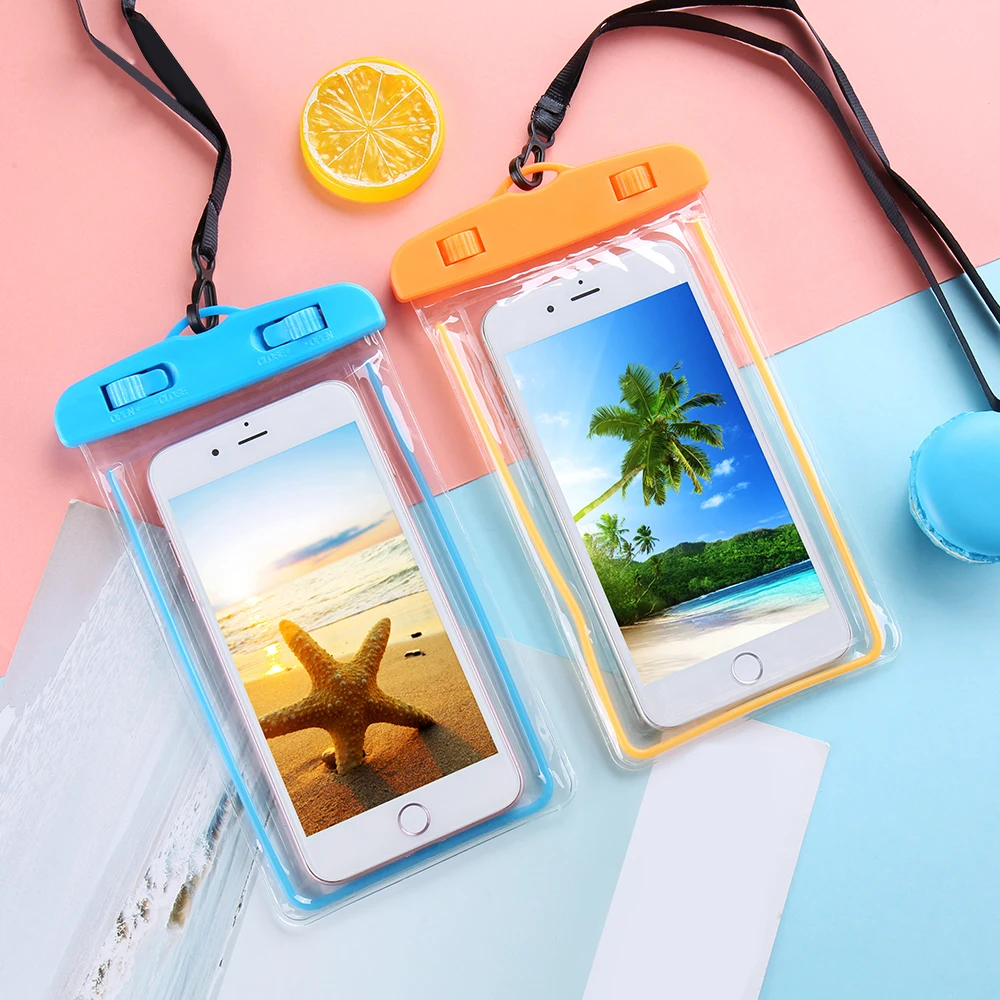 Underwater Phone Pouch Cover for Samsung S9 Clear PVC Sealed Swim Case Waterproof Bag Mobile Phone Case for iPhone X 8
