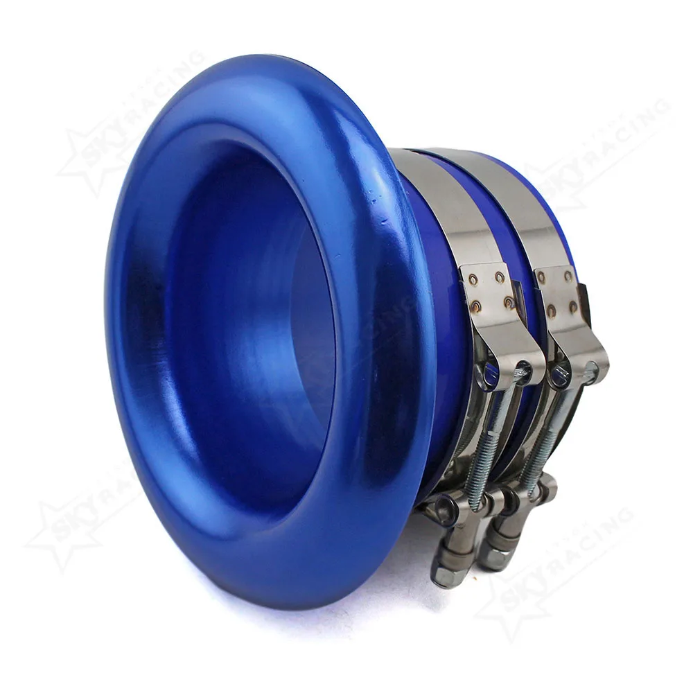 Aluminum 3 Inch Horn Cold Air Compressor Intake Suction Inlet Suction Inlet Funnel Turbo Kit