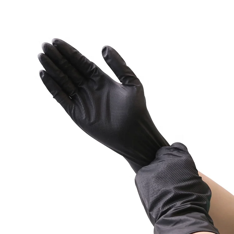 Disposable Tattoo BBQ Mechanic Cleaning 5 Mil Disposable Nitrile BLACK Gloves For Exam